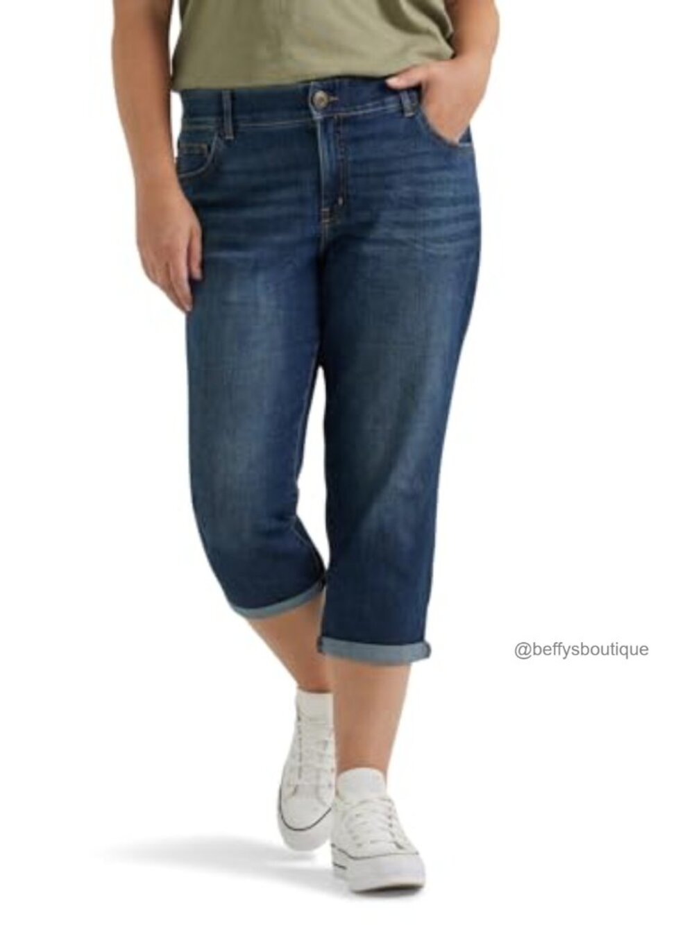 Lee Flex Motion 5 Pocket Capri Jean Regular Fit Mid Rise Cotton Blend